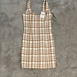 Forever 21 Brown and White Plaid Mini Dress